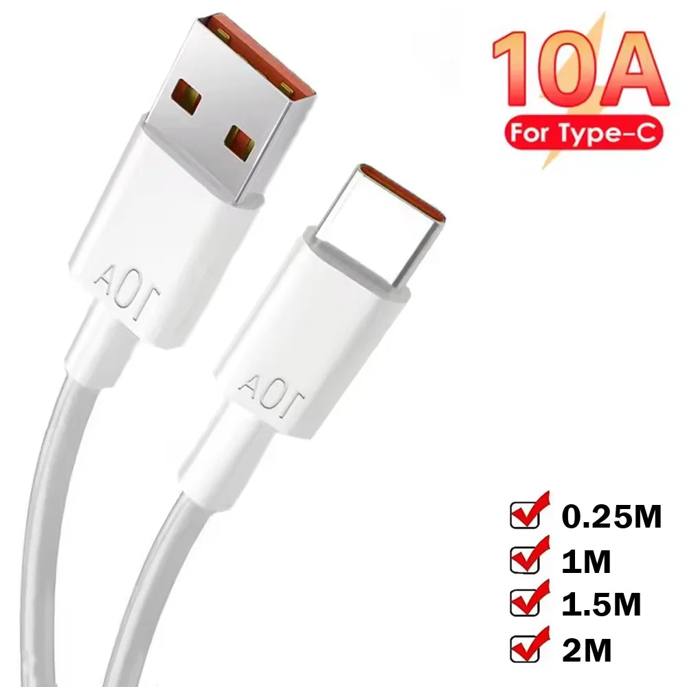 120W 10A Super Fast Charging Cable USB A To Type C Phone Charger Data Cord Quick Charge USB Type C Data Transfer Data Wire Cable