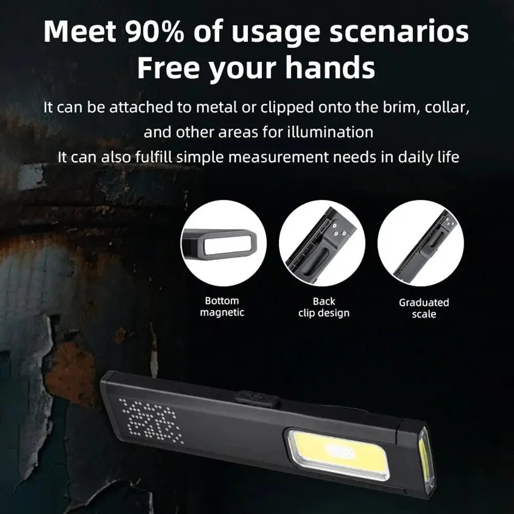 Mini Portable Rechargeable LED Torch Light, Waterproof Outdoor Work Pocket Flashlight with Magnetic Grip, Compact LED Flashlight