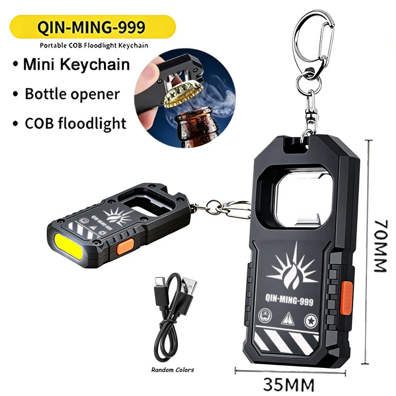 Mini Portable Rechargeable LED Torch Light, Waterproof Outdoor Work Pocket Flashlight with Magnetic Grip, Compact LED Flashlight